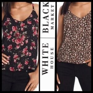 NWOT White House Black Market Women's Floral and Leopard Reversible Cami